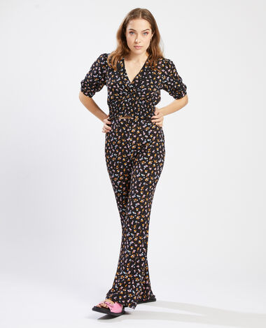 Blouse courte avec dentelle noir - Pimkie