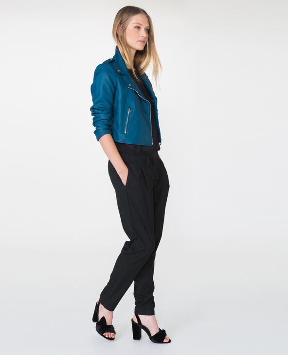 Veste en simili cuir bleu foncé - Pimkie