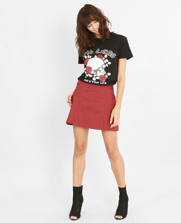 T-shirt tête de mort glitter noir - Pimkie