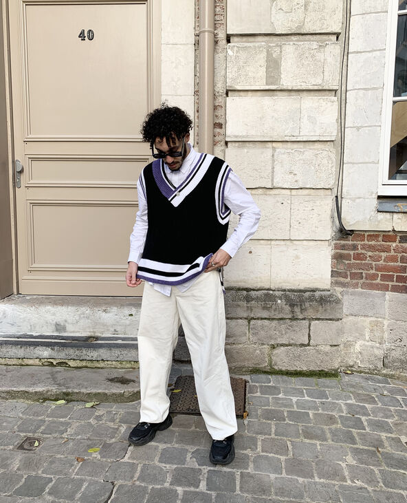 Pull sans manches motif inscription noir - Pimkie