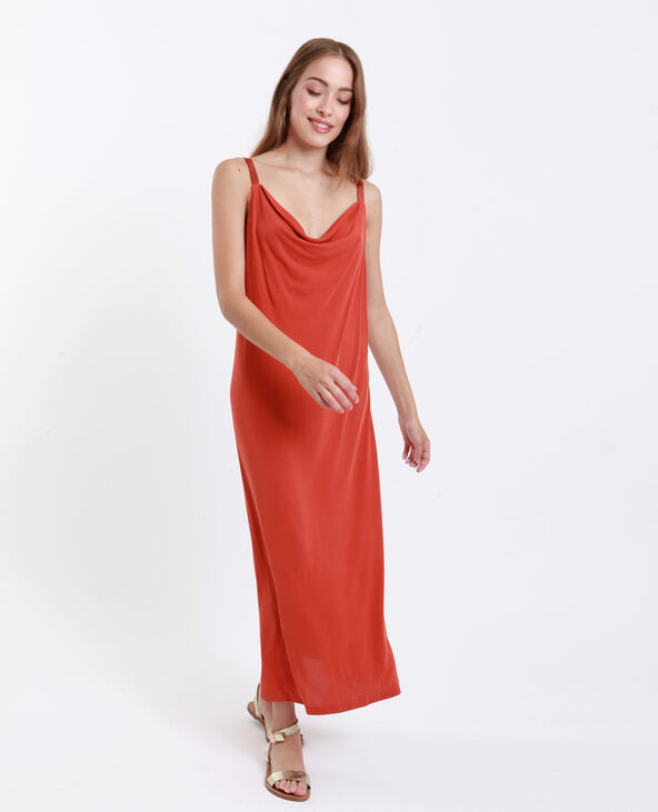 Robe longue fluide marron - Pimkie