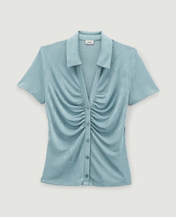 Top froncé maille fluide vert - Pimkie