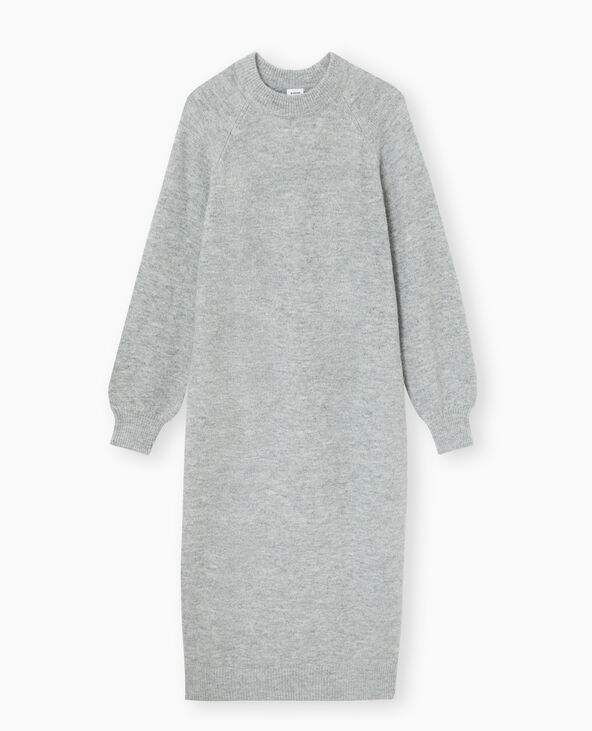 Robe longue en maille tricot gris chiné - Pimkie