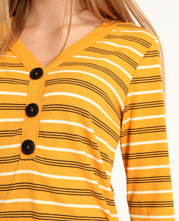 T-shirt rayé jaune ocre - Pimkie