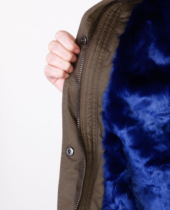 Parka fausse fourrure colorée vert kaki - Pimkie