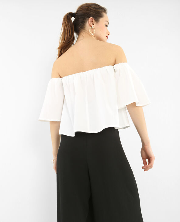 Blouse cropped blanc - Pimkie
