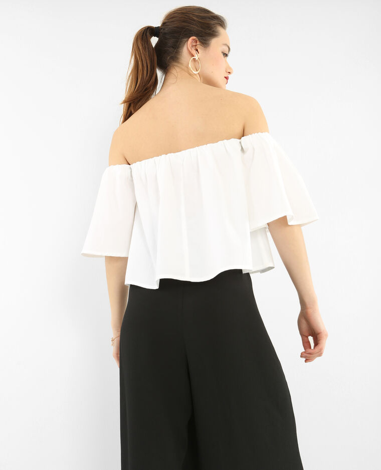 Blouse cropped blanc - Pimkie