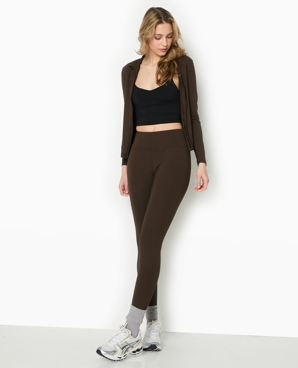 Legging en maille extensible et sculptante marron - Pimkie
