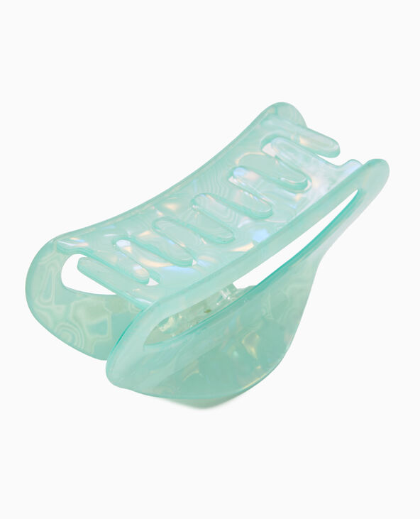 Pince crocodile effet irisé bleu turquoise - Pimkie