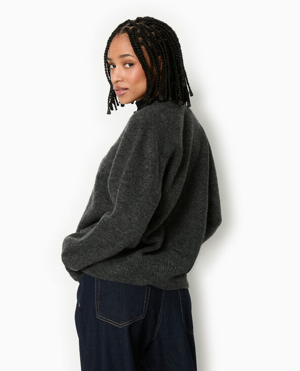 Gilet col rond gris chiné - Pimkie
