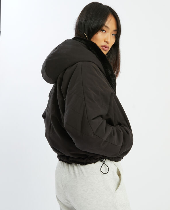 Veste bimatière réversible noir - Pimkie