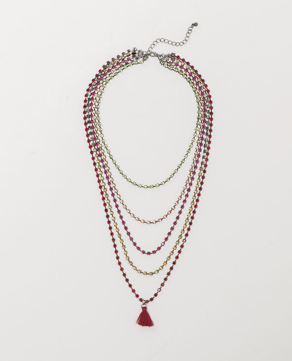 Collier strass multirangs argenté - Pimkie