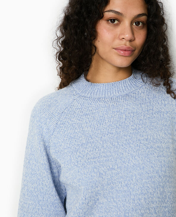 Pull oversize en maille moulinée bleu - Pimkie