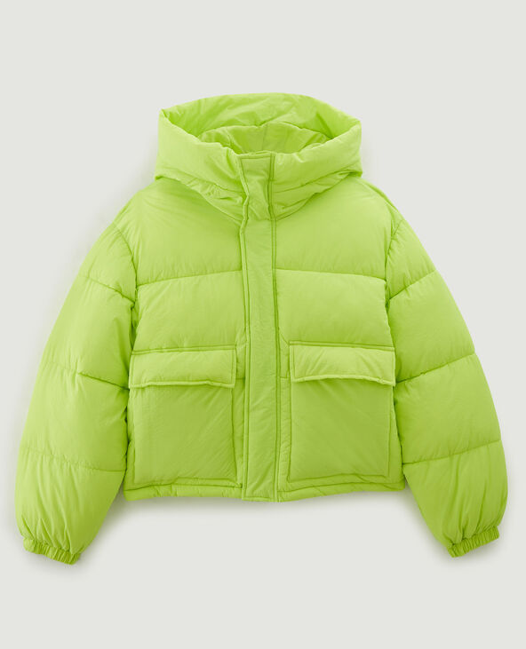 Doudoune à capuche jaune fluo - Pimkie