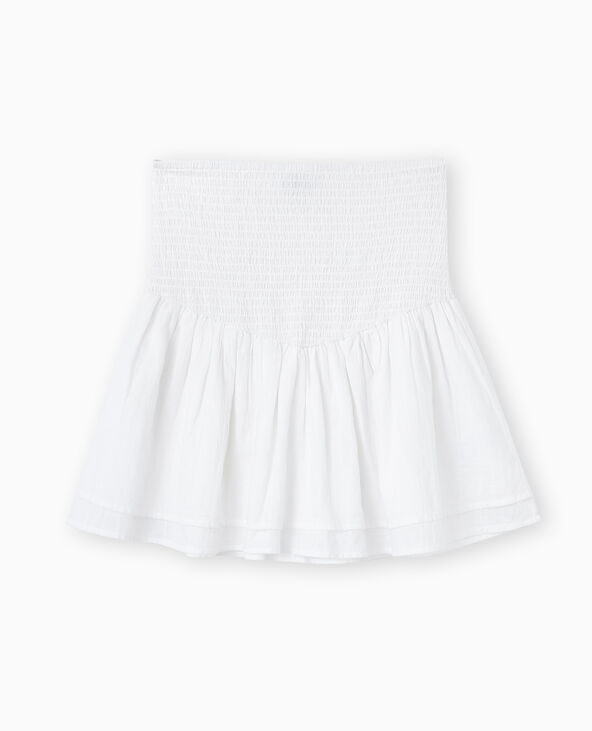 Jupe courte avec ceinture smockée blanc - Pimkie