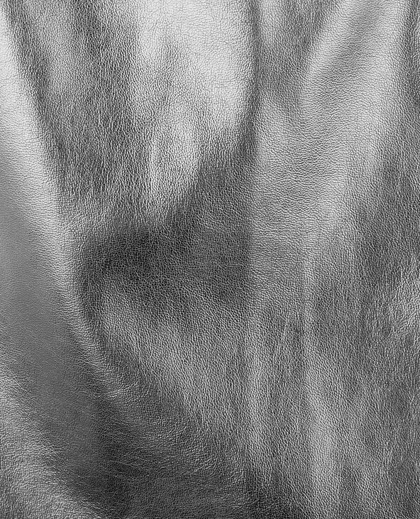Jupe courte en simili argenté gris - Pimkie