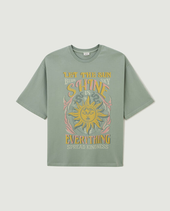 T-shirt oversize avec imprimé vert - Pimkie