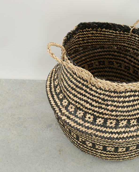 Grand panier tressé noir - Pimkie