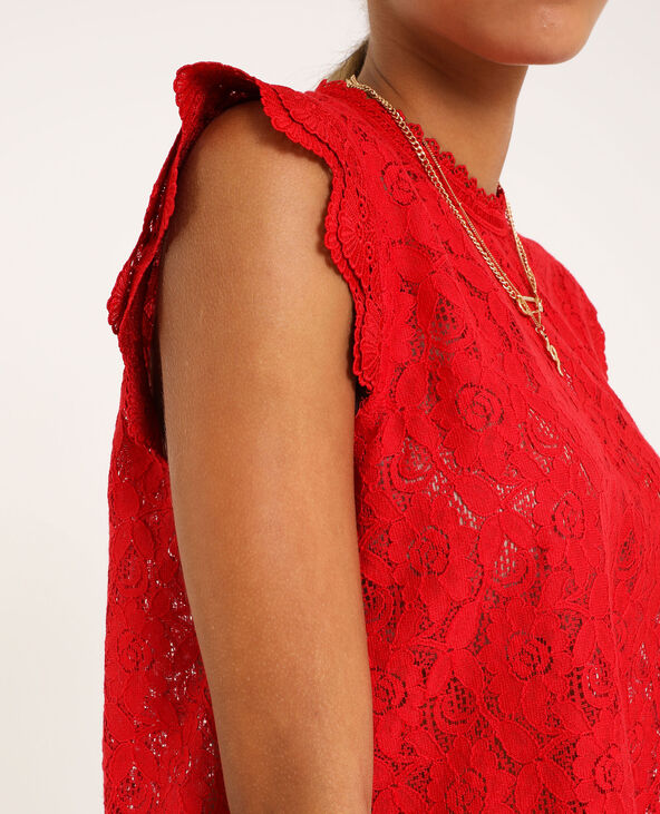 Top dentelle rouge - Pimkie