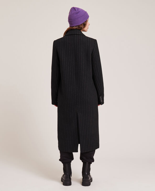 Manteau long avec laine noir - Pimkie