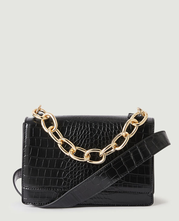 Sac bandoulière croco noir - Pimkie