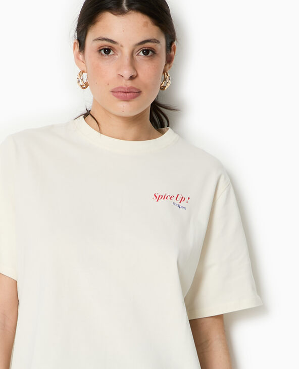 T-shirt oversize avec print devant et dos blanc - Pimkie