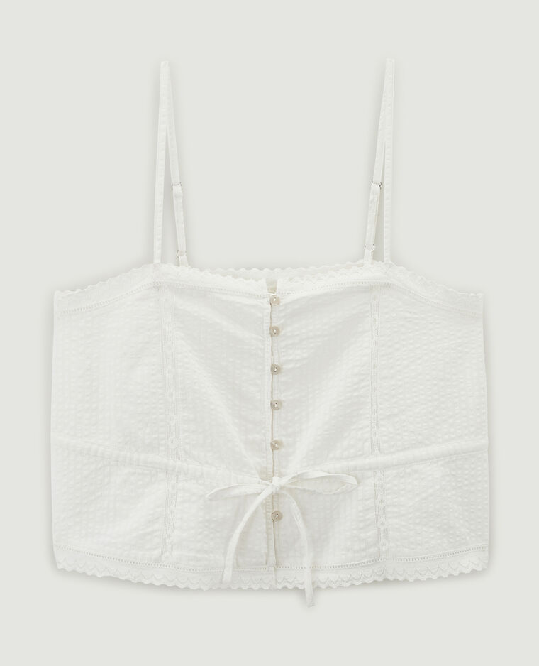 Top à bretelles dentelle blanc - Pimkie