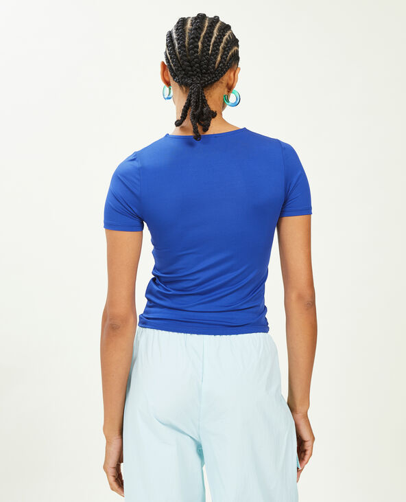 Top avec découpe et liens coulissés bleu électrique - Pimkie