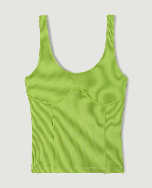Débardeur en maille côtelée façon corset vert kaki - Pimkie