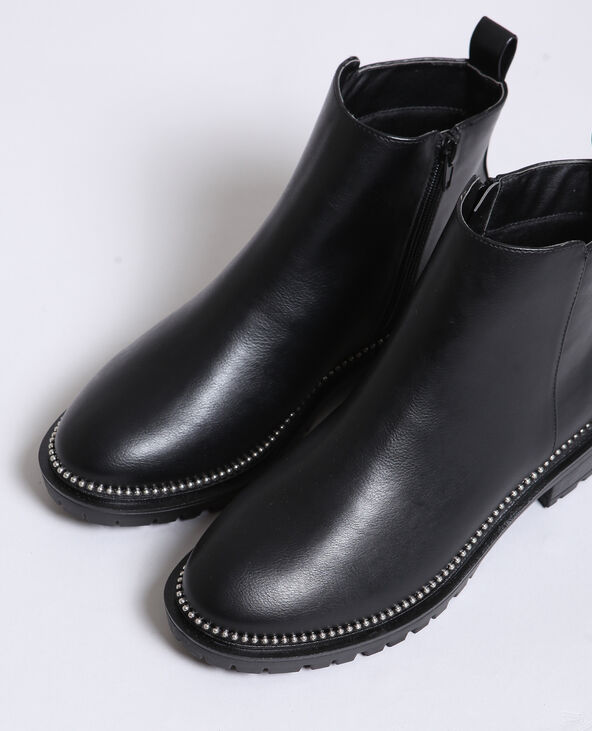 Bottines plates cloutées noir - Pimkie