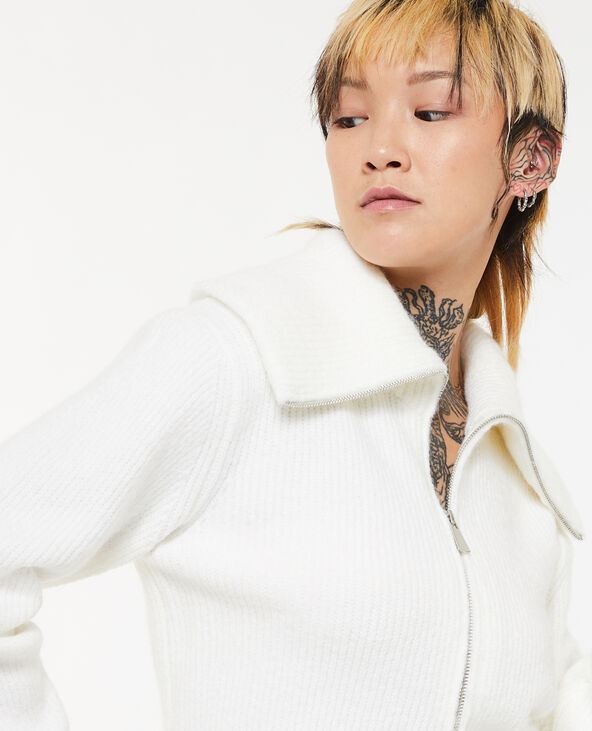 Gilet zippé col camionneur blanc - Pimkie
