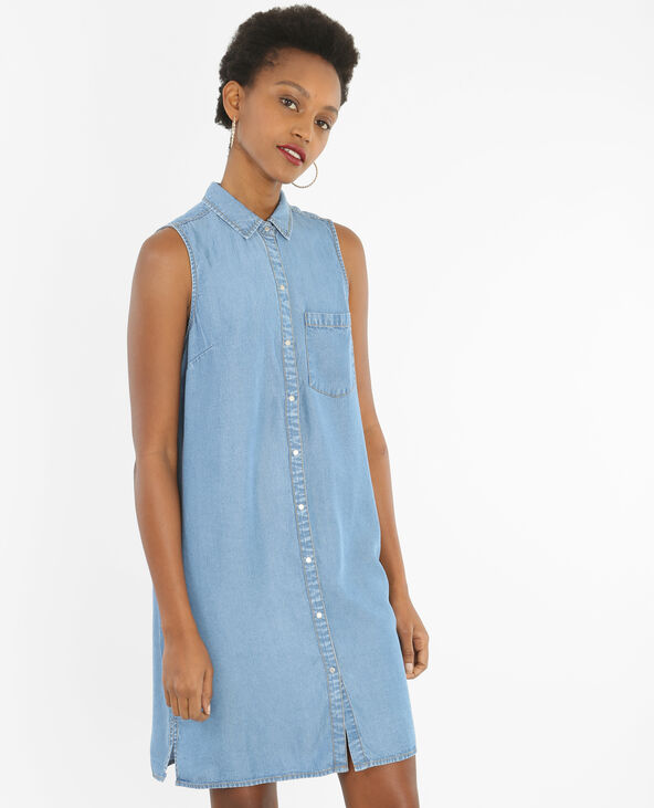 Robe chemise sans manche femme outlet