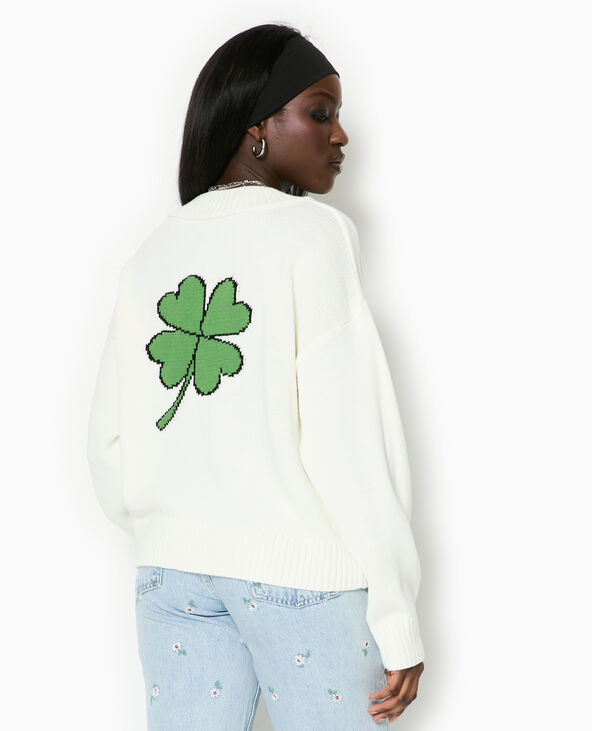 Pull col V blanc - Pimkie