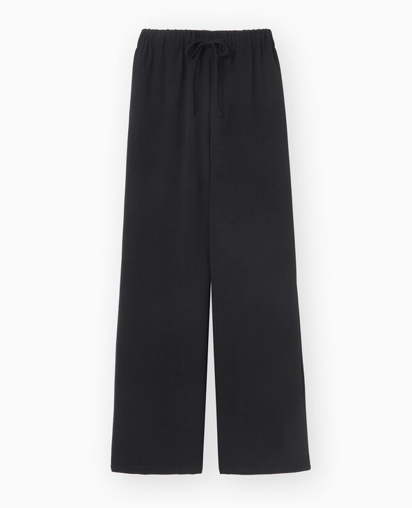 Pantalon fluide en tissu effet crêpe noir - Pimkie