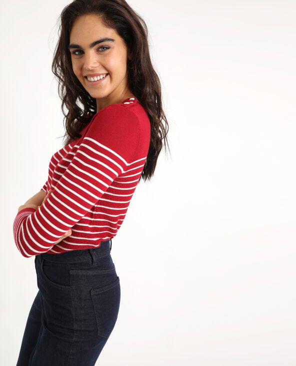 Pull rayé rouge - Pimkie