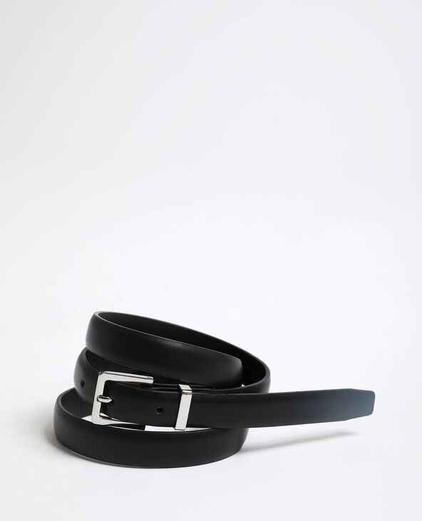 Ceinture fine en faux cuir noir - Pimkie