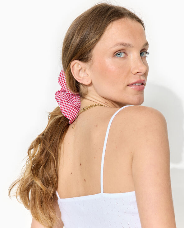 Maxi chouchou vichy en forme de cœur rouge - Pimkie