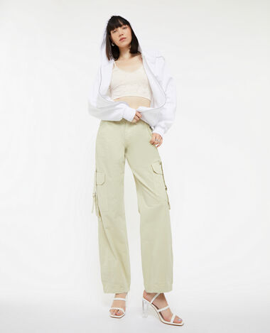 Pantalon cargo en toile légère vert kaki - Pimkie