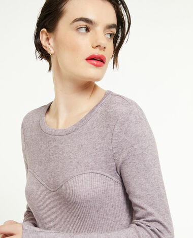 Top manches longues effet corset lilas - Pimkie