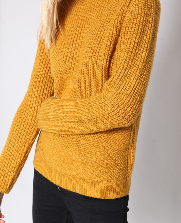 Pull maille fantaisie jaune ocre - Pimkie