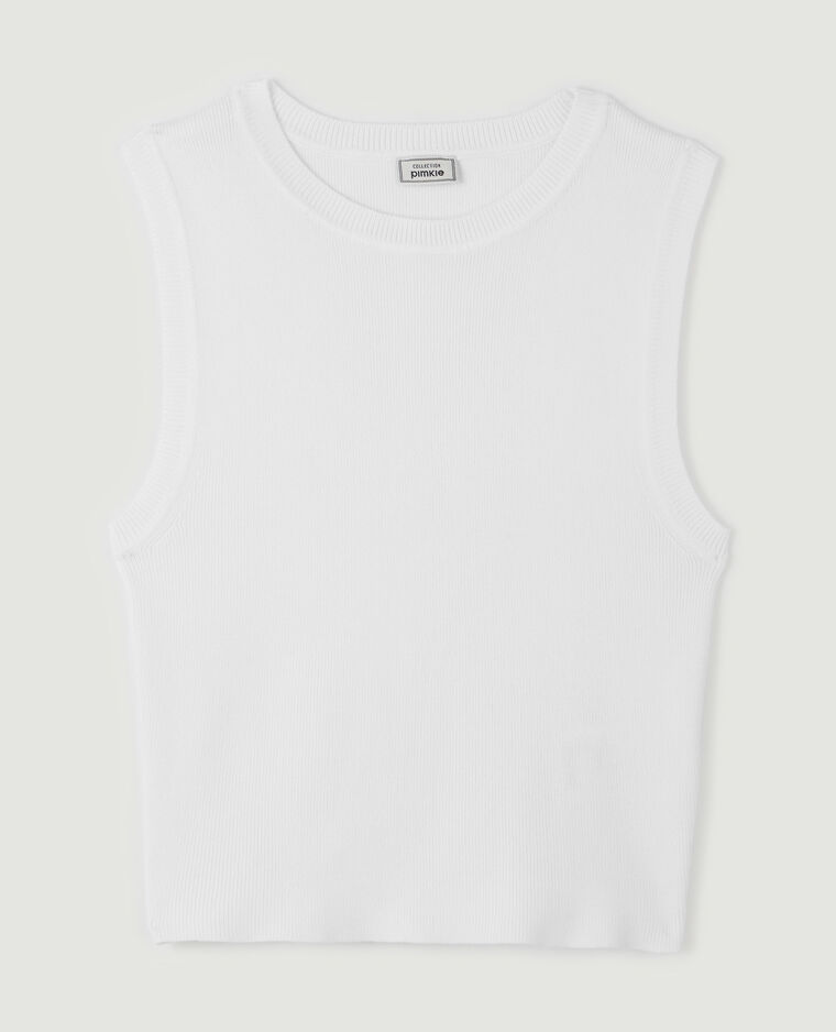 Débardeur court en maille blanc - Pimkie