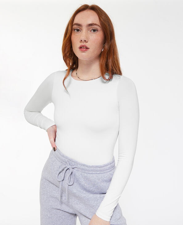 Body manches longues en matière gainante blanc - Pimkie