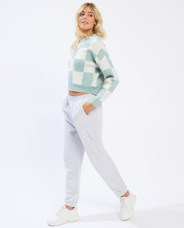 Pull à damier blanc - Pimkie