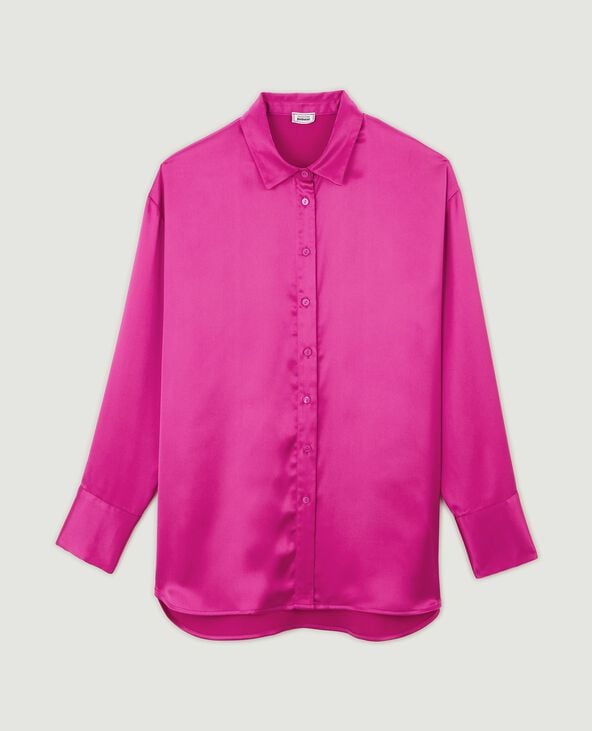 Chemise oversize en satin rose - Pimkie