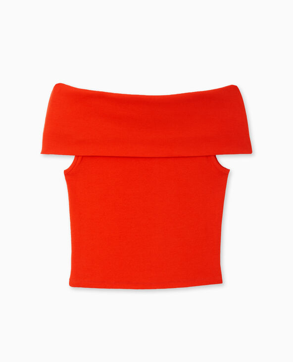 Top court encolure Bardot rouge - Pimkie