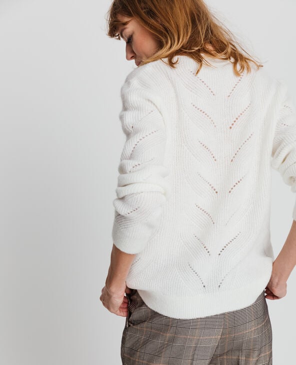 Pull en maille ajourée blanc - Pimkie