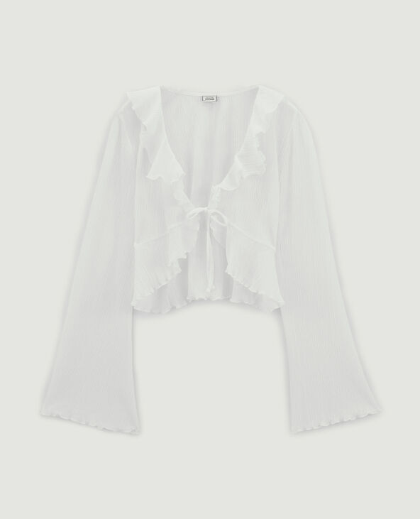 Top à nouer avec volants blanc - Pimkie