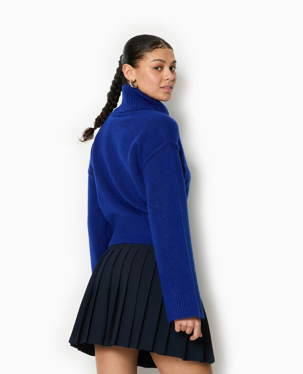 Pull col boule avec manches larges bleu électrique - Pimkie