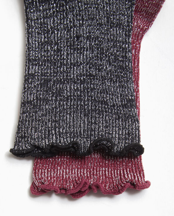 Lot de 2 paires de chaussettes avec lurex marron - Pimkie