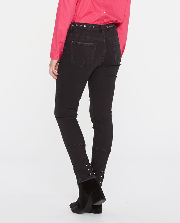 Jean skinny à œillets noir - Pimkie